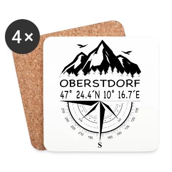 Oberstdorf - Untersetzer (4er-Set) - Weiß - Vorne