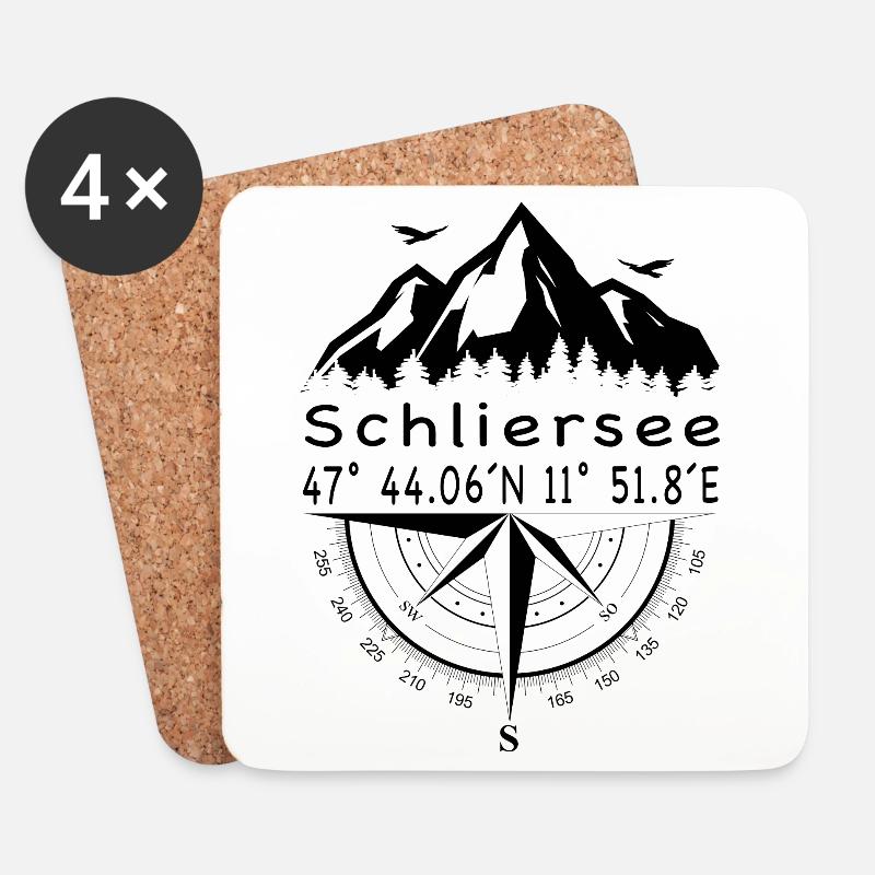 Schliersee - Untersetzer (4er-Set) - Weiß