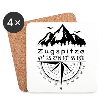 Zugspitze - Untersetzer (4er-Set) - Weiß - Vorne