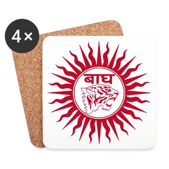 Red tiger in India - Coasters (set of 4) - white - Front