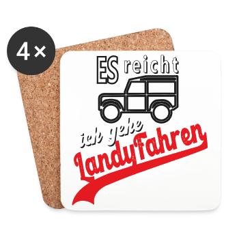 Landy Defender Super Geschenk papa - Untersetzer (4er-Set) - Weiß - Vorne