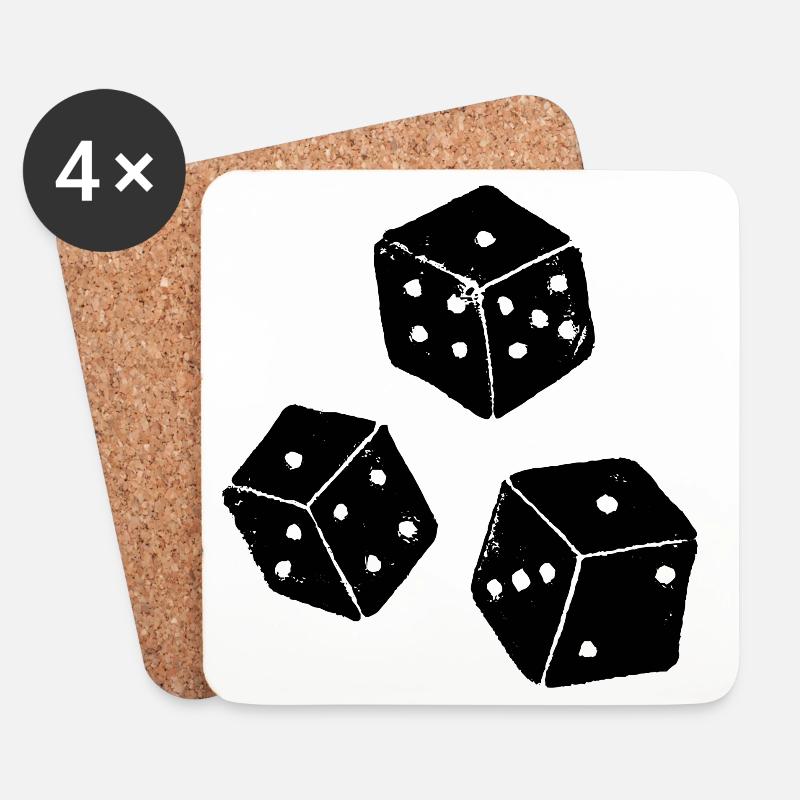 | de Chicago | Jeu de dés Chigg - Dessous de verre (lot de 4) - blanc
