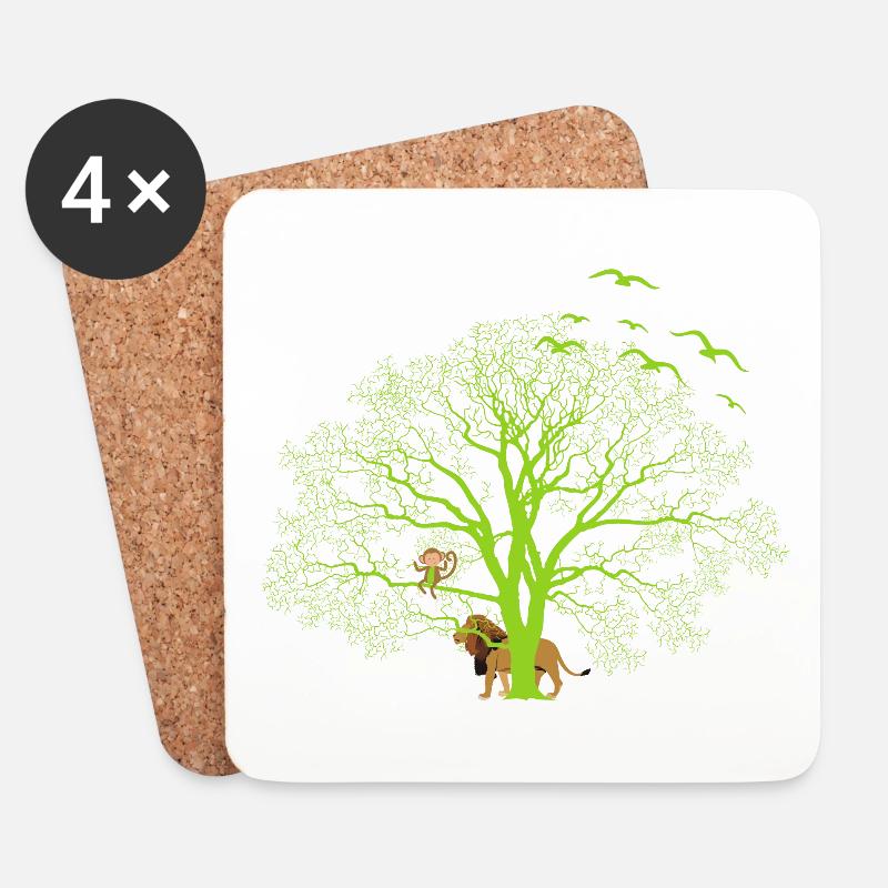 Magic tree - Coasters (set of 4) - white