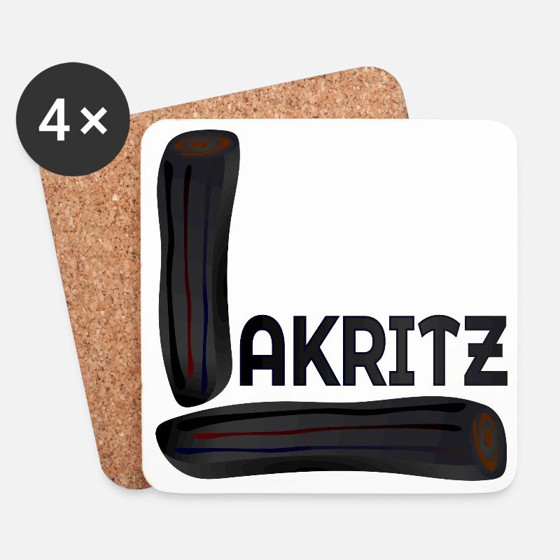 Lakritz Süßigkeiten - Untersetzer (4er-Set) - Weiß
