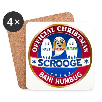 Scrooge Past Present Future Badge - Coasters (set of 4) - white - Front
