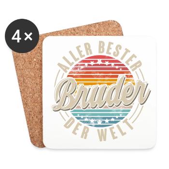 Aller Bester Bruder Der Welt. - Untersetzer (4er-Set) - Weiß - Vorne