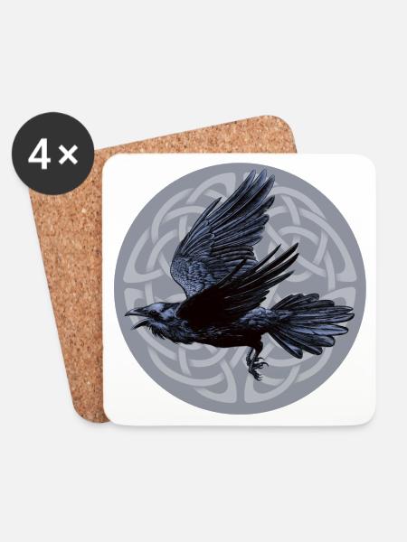 Raven Moon - Coasters (set of 4) - white