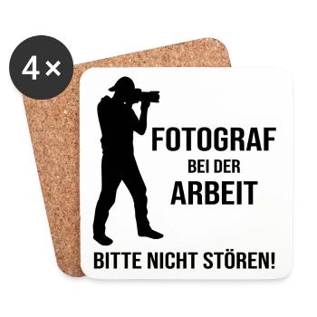 Fotograf bei der Arbeit - Untersetzer (4er-Set) - Weiß - Vorne