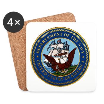 NAVY USA LANDUNG NORMANDIE Louis RUNEMBERG © - Untersetzer (4er-Set) - Weiß - Vorne