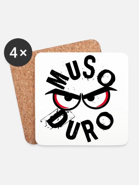Muso Duro - Grumpy Face - Coasters (set of 4) - white