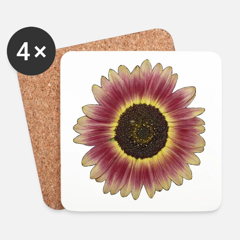Lila Sonnenblume Gelbkranz - Untersetzer (4er-Set) - Weiß