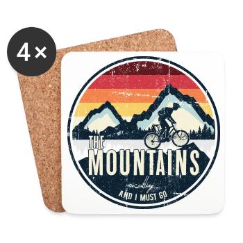 Mountains Are Calling Ride - Coasters (set of 4) - white - Front