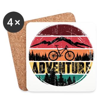 Retro Mountain Bike Adventure - Coasters (set of 4) - white - Front