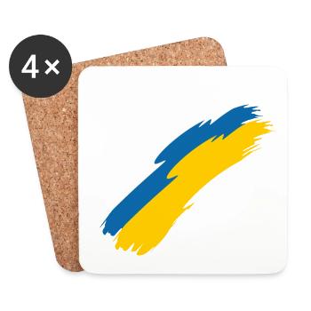 Drapeau des îles Canaries - Dessous de verre (lot de 4) - blanc - Devant