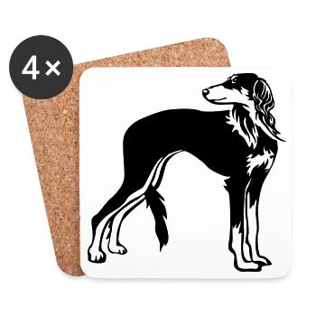 Saluki - Untersetzer (4er-Set) - Weiß - Vorne