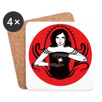 Sorcière mystique avec étoile - Dessous de verre (lot de 4) - blanc - Devant
