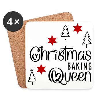 Funny cooking apron for Christmas - Coasters (set of 4) - white - Front