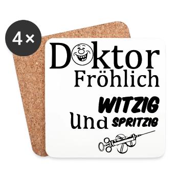 Doktor Fröhlich Geschenk - Untersetzer (4er-Set) - Weiß - Vorne