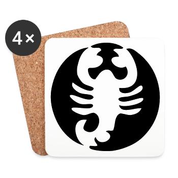 Sternbild Skorpion, Horoskop - Untersetzer (4er-Set) - Weiß - Vorne