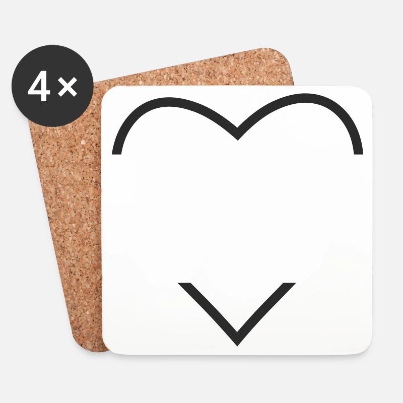 Herz zum personalisieren selbst gestalten - Untersetzer (4er-Set) - Weiß