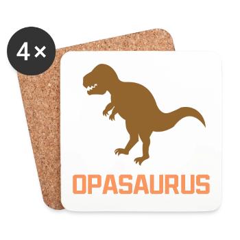 Dinosaurier Opa Großvater Spruch - Untersetzer (4er-Set) - Weiß - Vorne