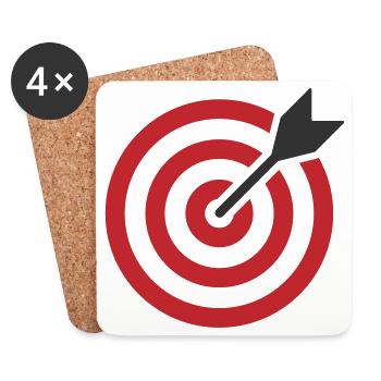 Zielscheibenpfeil - Untersetzer (4er-Set) - Weiß - Vorne