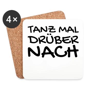Tanzen Spruch - Untersetzer (4er-Set) - Weiß - Vorne