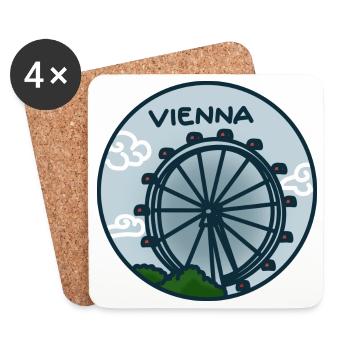 Riesenrad, Prater - Vienna, Austria - Coasters (set of 4) - white - Front