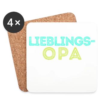 Statement Lieblingsopa Opa Großvater - Untersetzer (4er-Set) - Weiß - Vorne