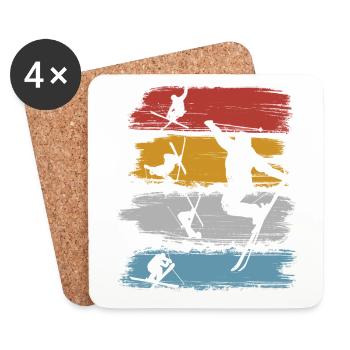Freestyle skiing - Coasters (set of 4) - white - Front