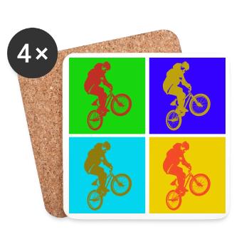 BMX Pop Art - Dessous de verre (lot de 4) - blanc - Devant