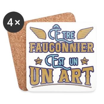 Être fauconnier est un art humour aigle faucon - Dessous de verre (lot de 4) - blanc - Devant