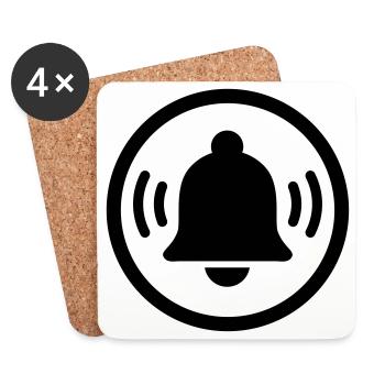 Ringing alarm bell - Coasters (set of 4) - white - Front