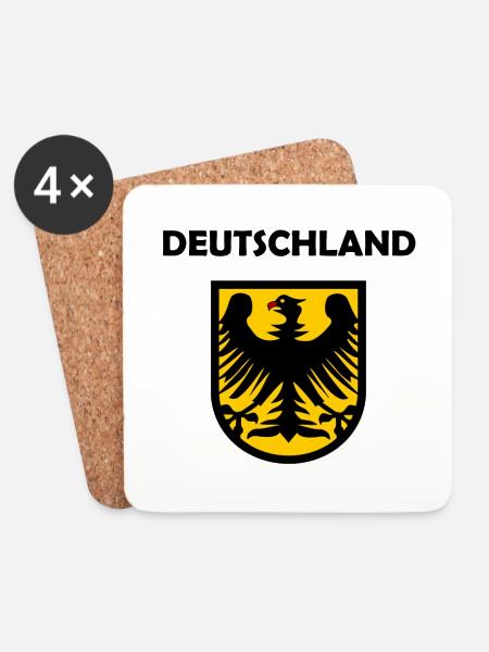 Der Deutschland Adler - Untersetzer (4er-Set) - Weiß