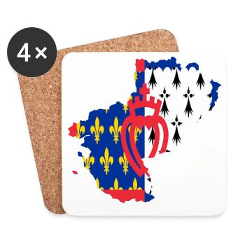 Pays de loire - Dessous de verre (lot de 4) - blanc - Devant