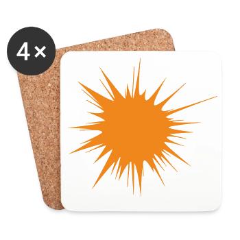 flash | explosion | Sun orange | Vectorgraphic - Coasters (set of 4) - white - Front