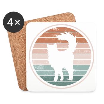 Chats Chats - Dessous de verre (lot de 4) - blanc - Devant