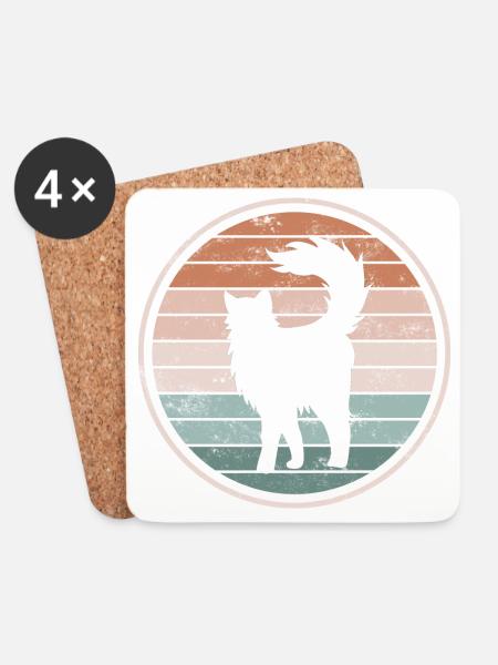 Cat Cats - Coasters (set of 4) - white