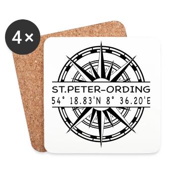 St Peter Ording - Untersetzer (4er-Set) - Weiß - Vorne