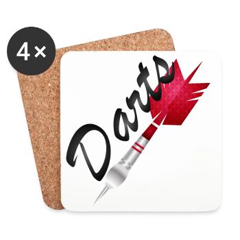 single red dart with darts typography - Coasters (set of 4) - white - Front