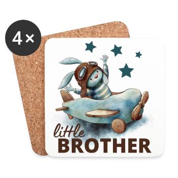 Kleiner Bruder - Untersetzer (4er-Set) - Weiß - Vorne