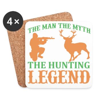Myth hunter motif on clothing - Coasters (set of 4) - white - Front