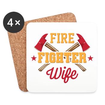 Firewoman - Coasters (set of 4) - white - Front
