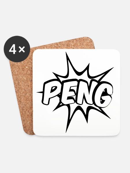 Peng Comic Design - Untersetzer (4er-Set) - Weiß