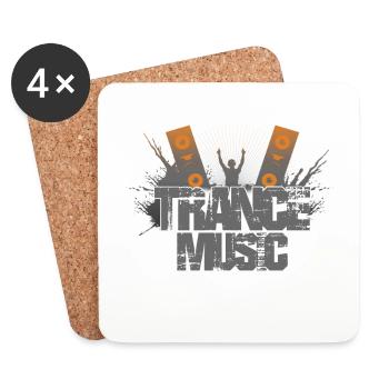 Trance music dj - Coasters (set of 4) - white - Front
