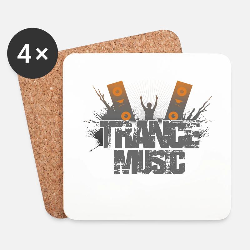 Trance Musik DJ - Untersetzer (4er-Set) - Weiß