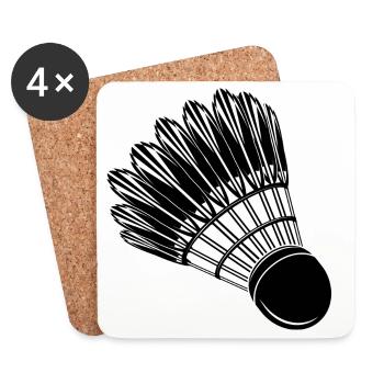 Badminton Badminton Badminton Drawing - Coasters (set of 4) - white - Front