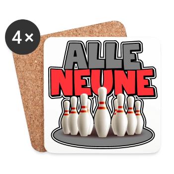 Alle Neune - Untersetzer (4er-Set) - Weiß - Vorne