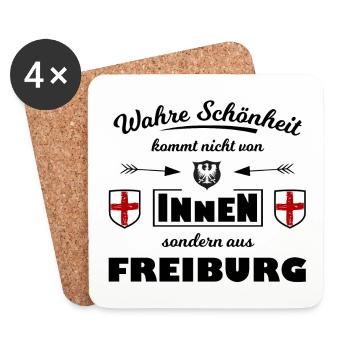 Freiburger im Breisgau - Untersetzer (4er-Set) - Weiß - Vorne
