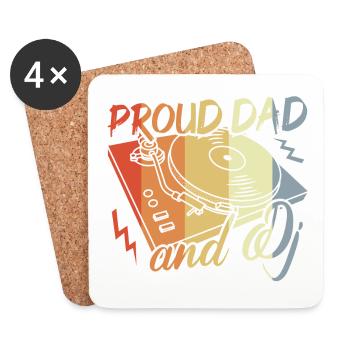 Disc Jockey Papa - Dessous de verre (lot de 4) - blanc - Devant